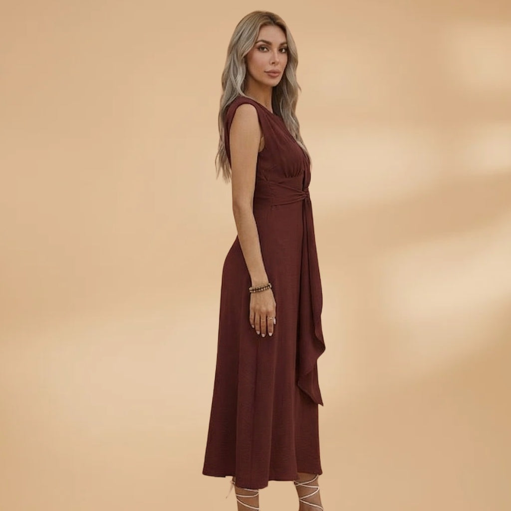 Amélia | Vestido Comprido sem Mangas Mulher Laço