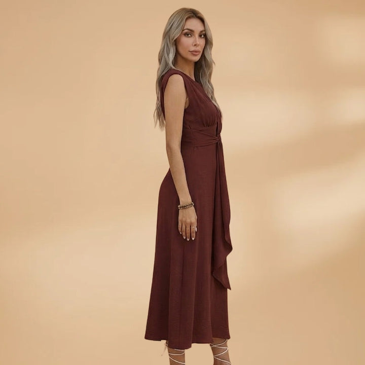 Amélia | Vestido Comprido sem Mangas Mulher Laço