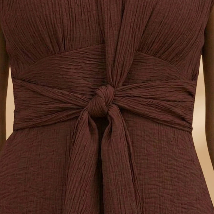 Amélia | Vestido Comprido sem Mangas Mulher Laço