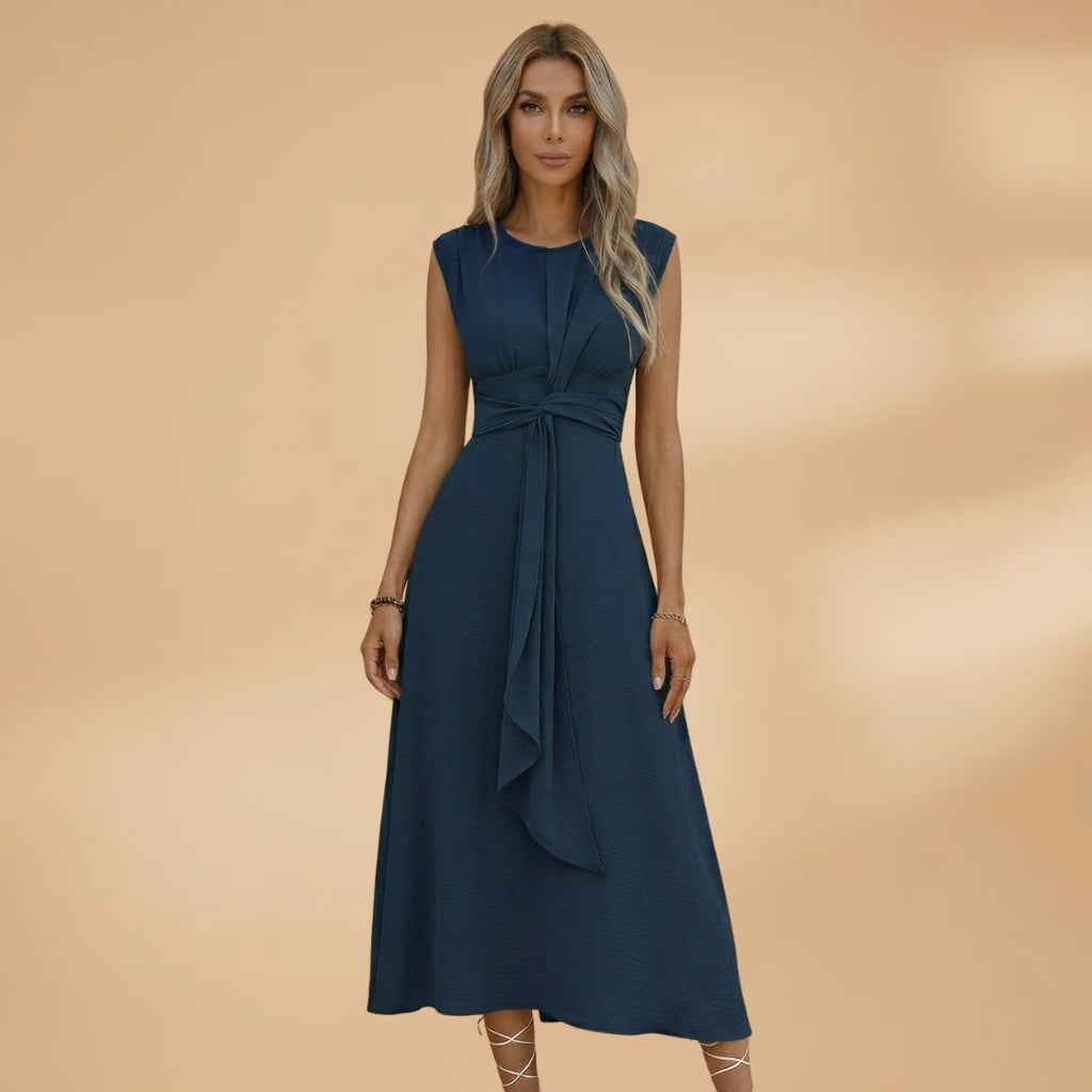 Amélia | Vestido Comprido sem Mangas Mulher Laço