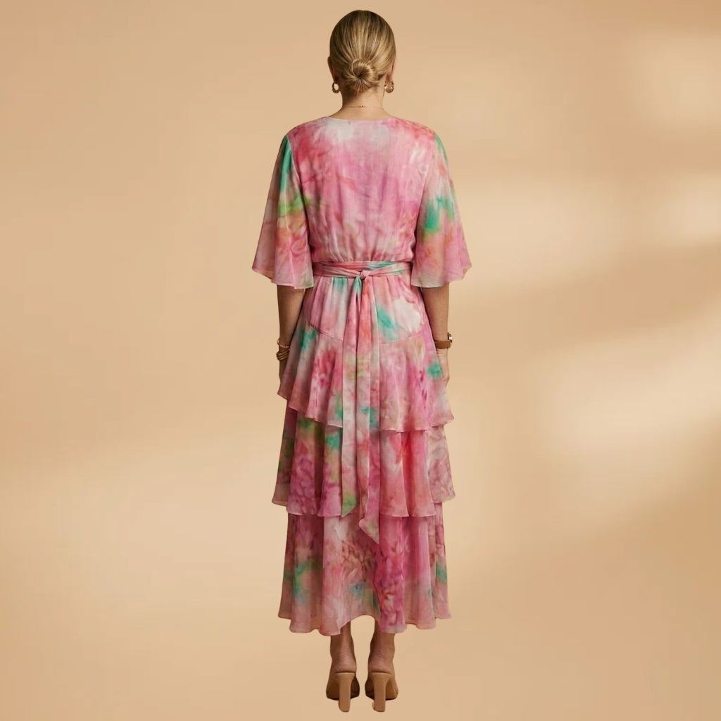Lara | Vestido Comprido Transpassado Mulher Folhos