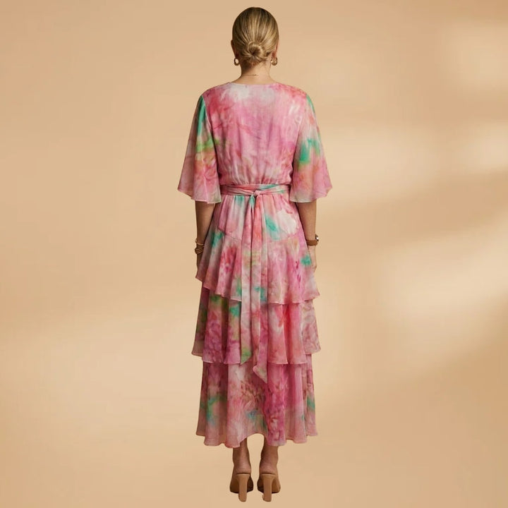 Lara | Vestido Comprido Transpassado Mulher Folhos