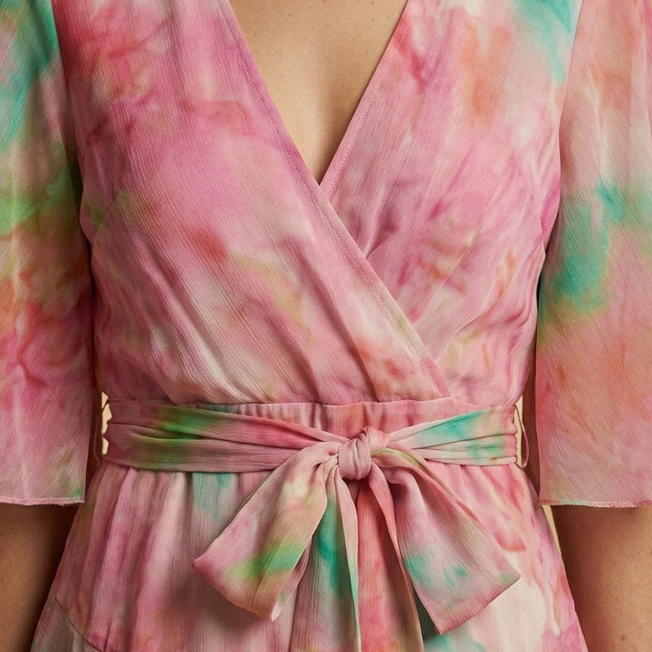 Lara | Vestido Comprido Transpassado Mulher Folhos