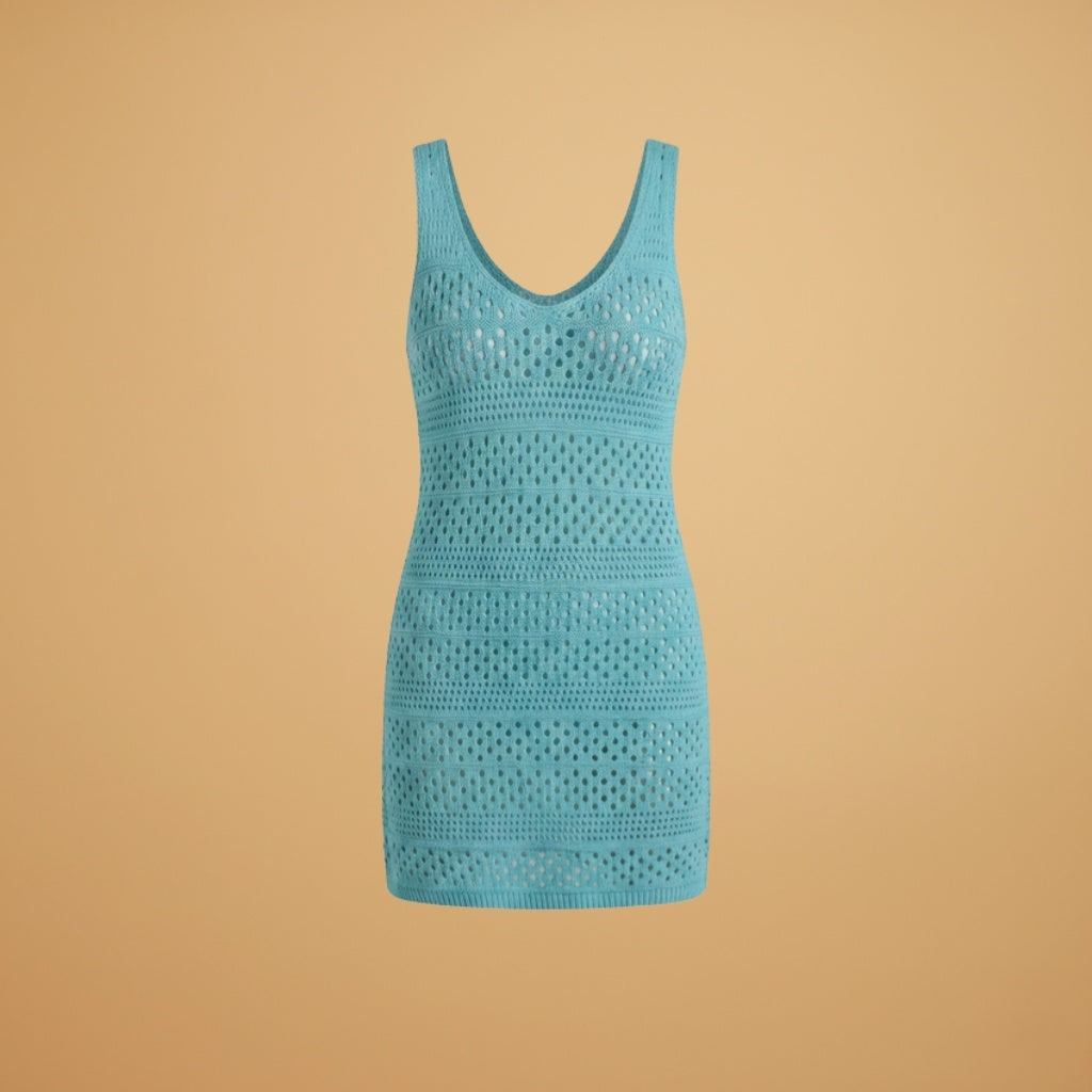 Lúcia | Vestido Crochet Decote V Mulher Sem Mangas