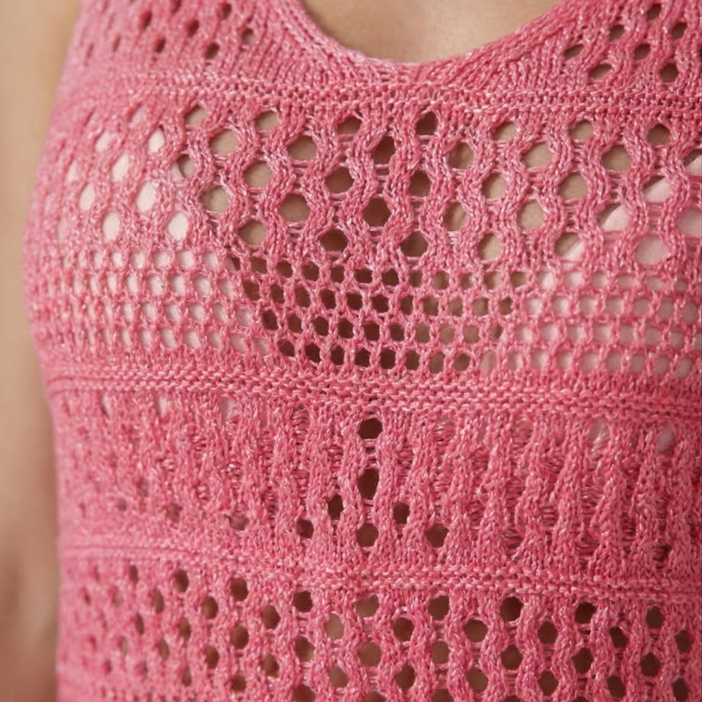 Lara | Vestido Crochet Decote V Mulher Sem Mangas