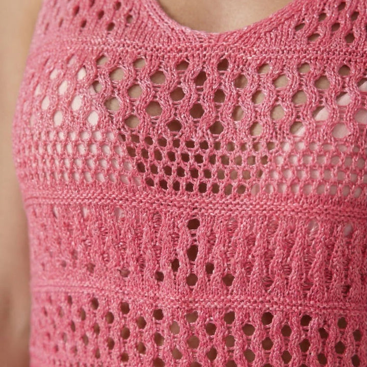 Lara | Vestido Crochet Decote V Mulher Sem Mangas