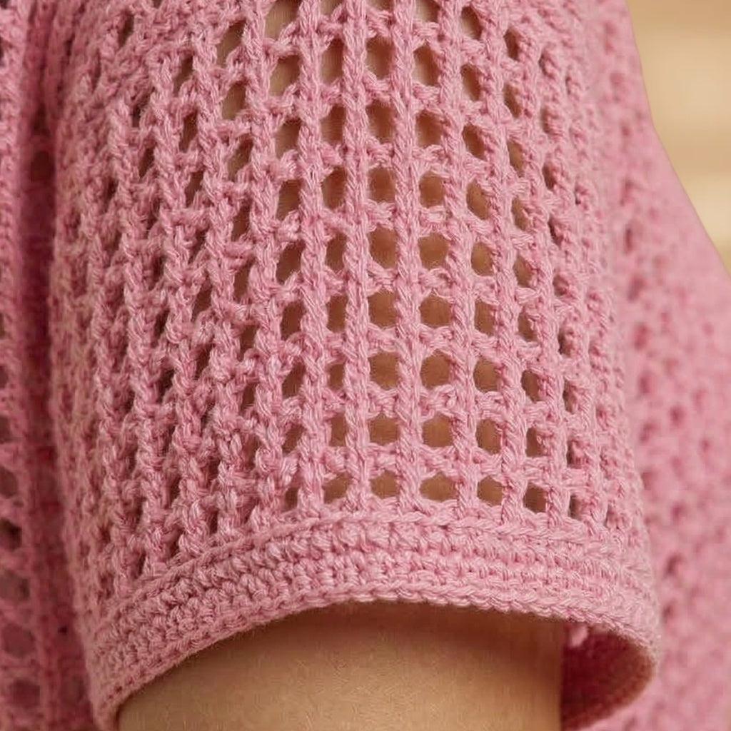 Mónica | Vestido Curto Crochet Mulher Decote V Praia