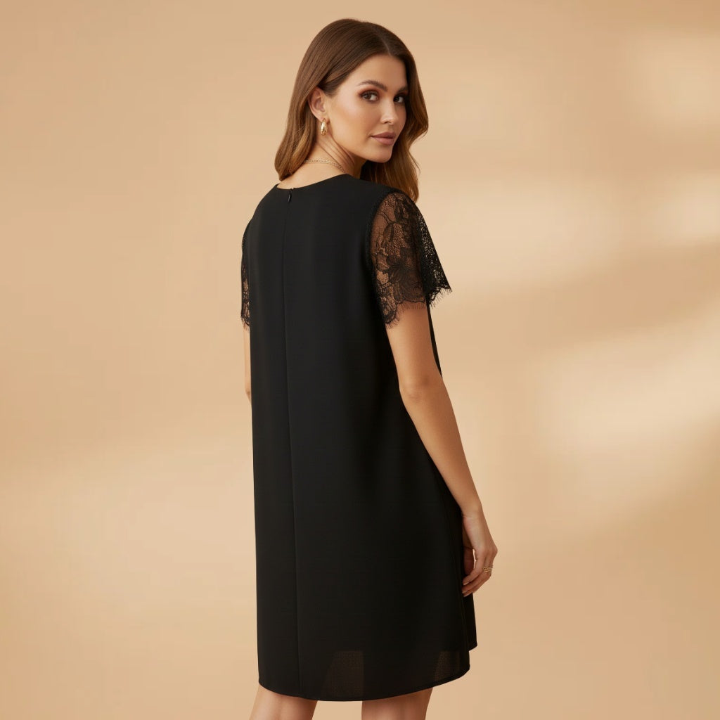 Raquel | Vestido Curto de Festa Mulher Decote V Lantejoulas