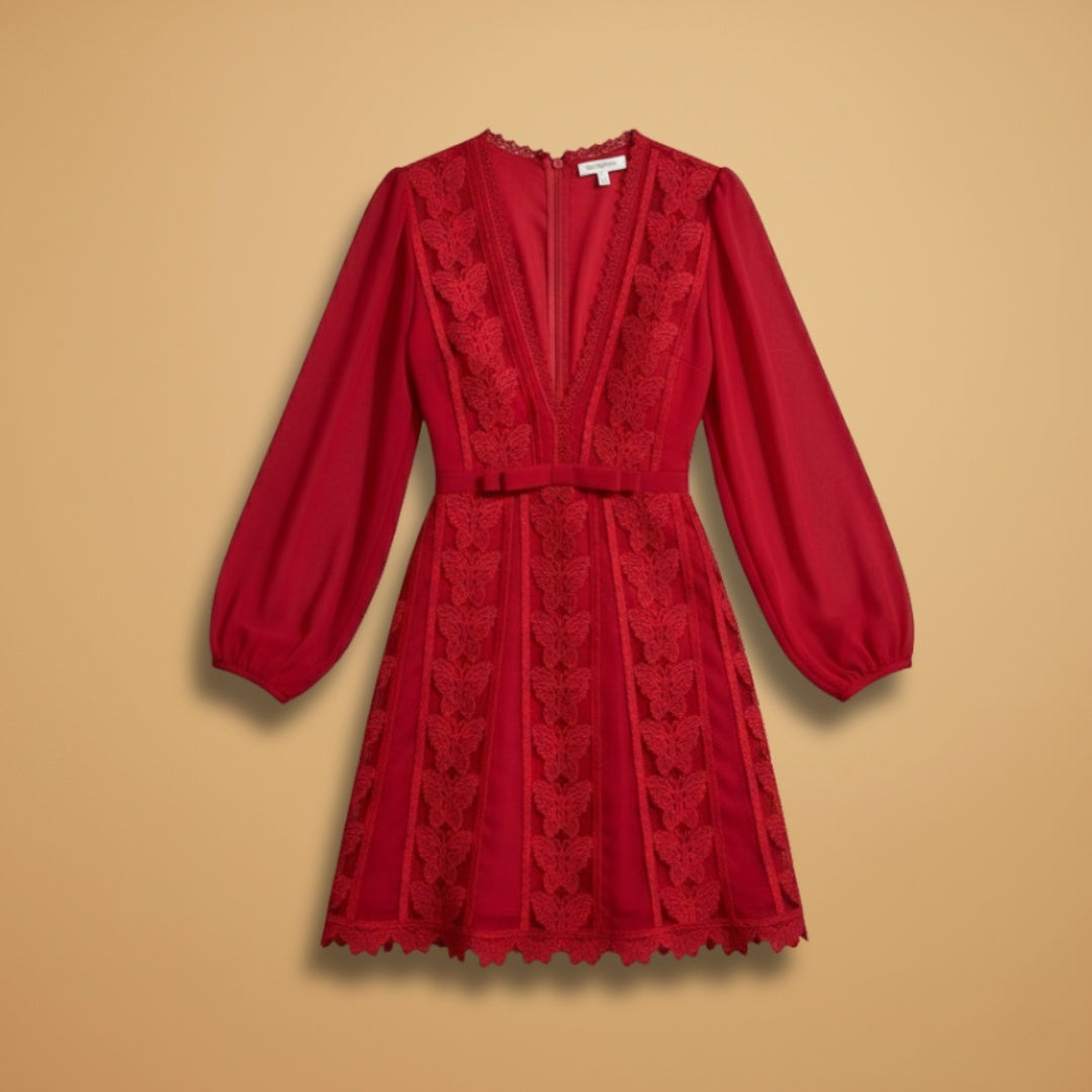 Constança | Vestido de Festa Renda Mulher Decote V