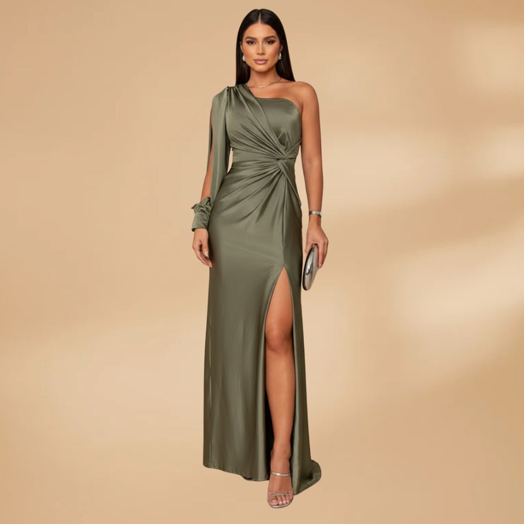 Eva | Vestido de Gala Comprido Mulher Bustier Fenda