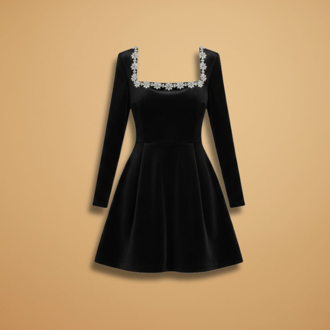 Catarina | Vestido de Gala Manga Longa Mulher Decote Quadrado
