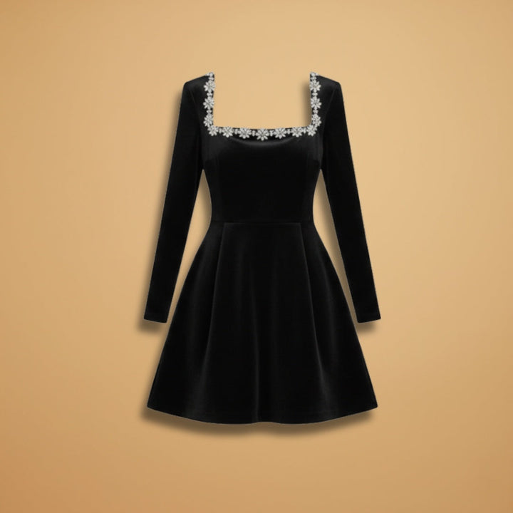 Catarina | Vestido de Gala Manga Longa Mulher Decote Quadrado