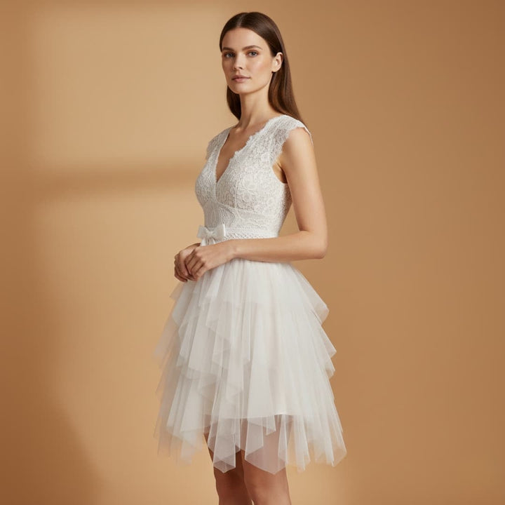 Elsa | Vestido de Noiva Decote V Mulher Rendas