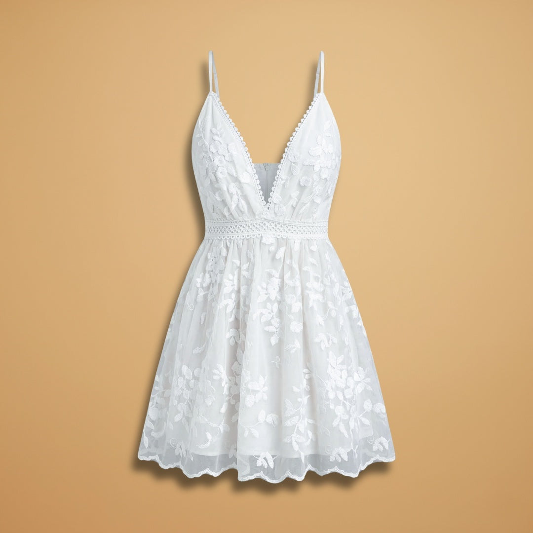 Amélia | Vestido de Noiva Simples Mulher Renda Alças