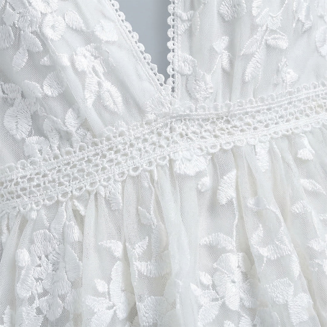 Amélia | Vestido de Noiva Simples Mulher Renda Alças