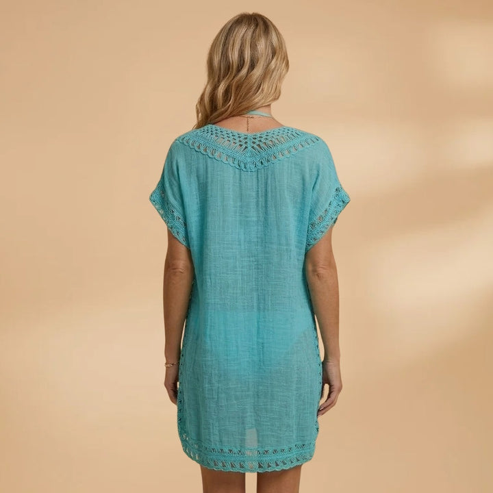 Vanessa | Vestido de Praia Mulher Decote V Crochet