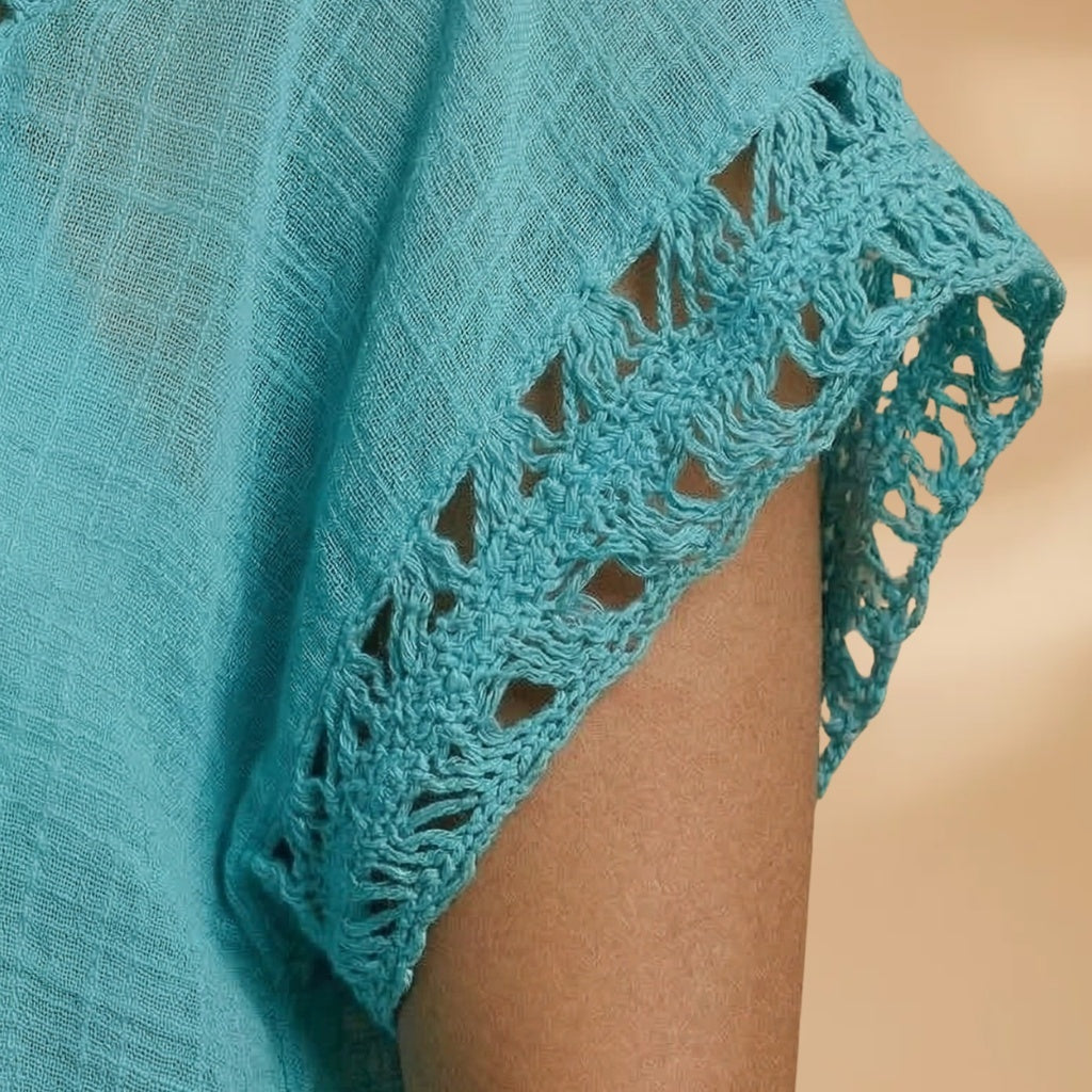 Vanessa | Vestido de Praia Mulher Decote V Crochet