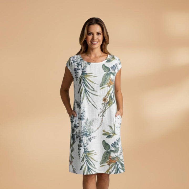 Eva | Vestido de Verão Curto Estampado Mulher Manga Curta