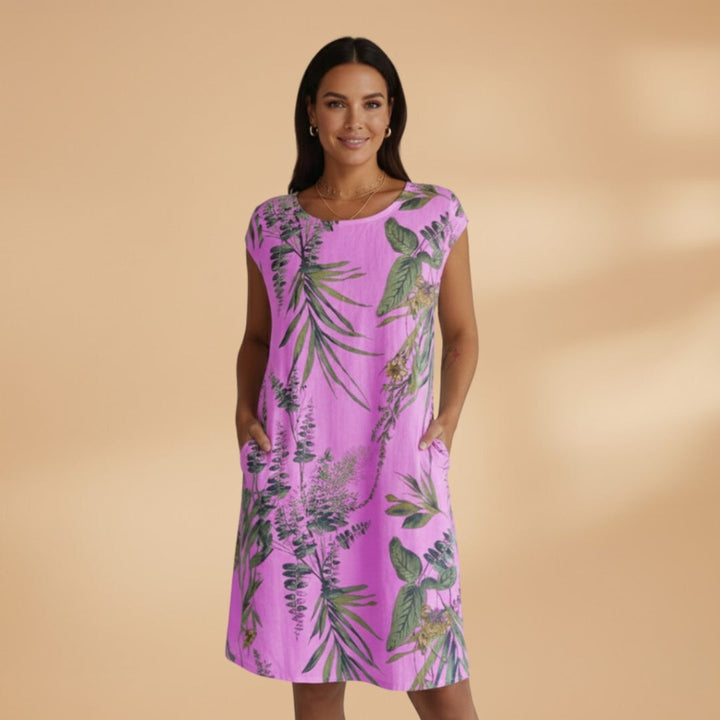 Eva | Vestido de Verão Curto Estampado Mulher Manga Curta