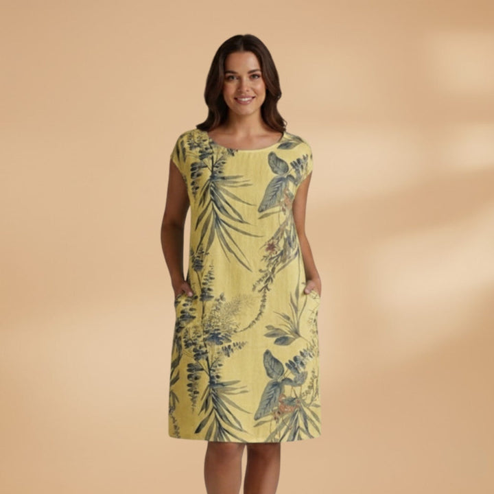 Eva | Vestido de Verão Curto Estampado Mulher Manga Curta