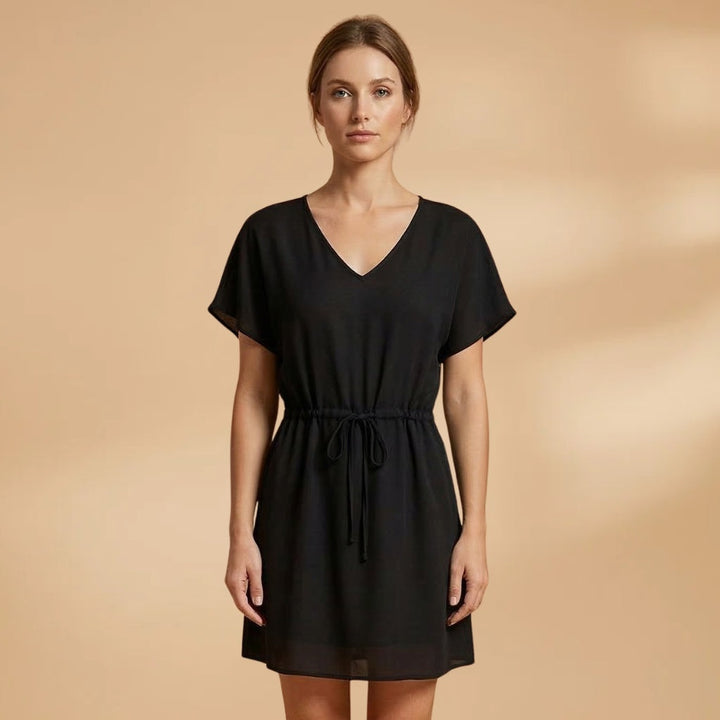 Vera | Vestido de Verão Estampado Tropical Mulher Decote V