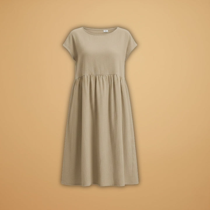 Elisabete | Vestido de Verão Manga Curta Mulher Midi