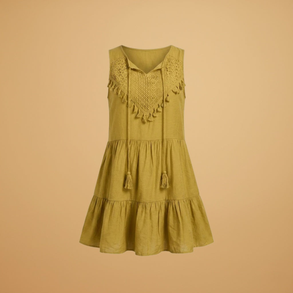 Sara | Vestido de Verão Midi Mulher Renda Bordada