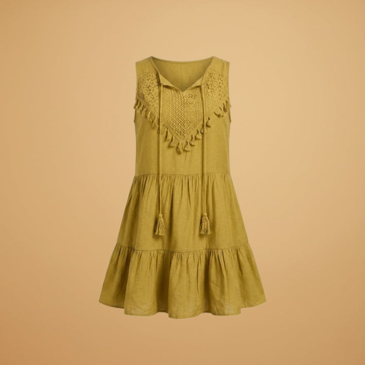Sara | Vestido de Verão Midi Mulher Renda Bordada