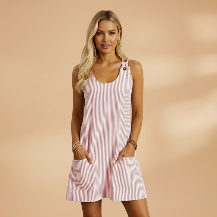 Sofia | Vestido de Verão Sem Mangas Mulher Listrado