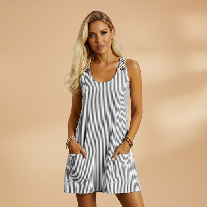 Sofia | Vestido de Verão Sem Mangas Mulher Listrado