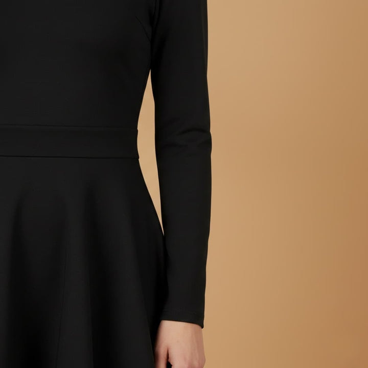 Leonor | Vestido Manga Comprida Decote V Mulher Saia Volants