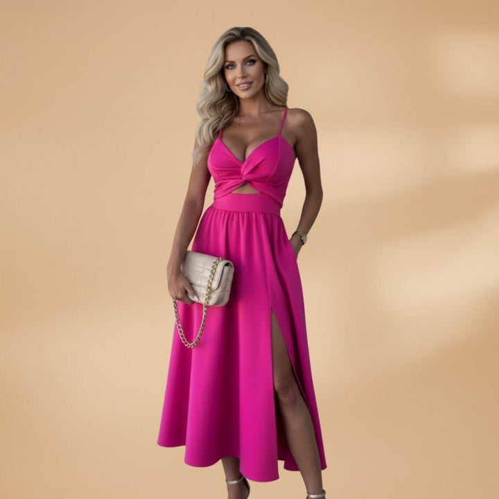 Inês | Vestido Midi Alças Mulher Decote V