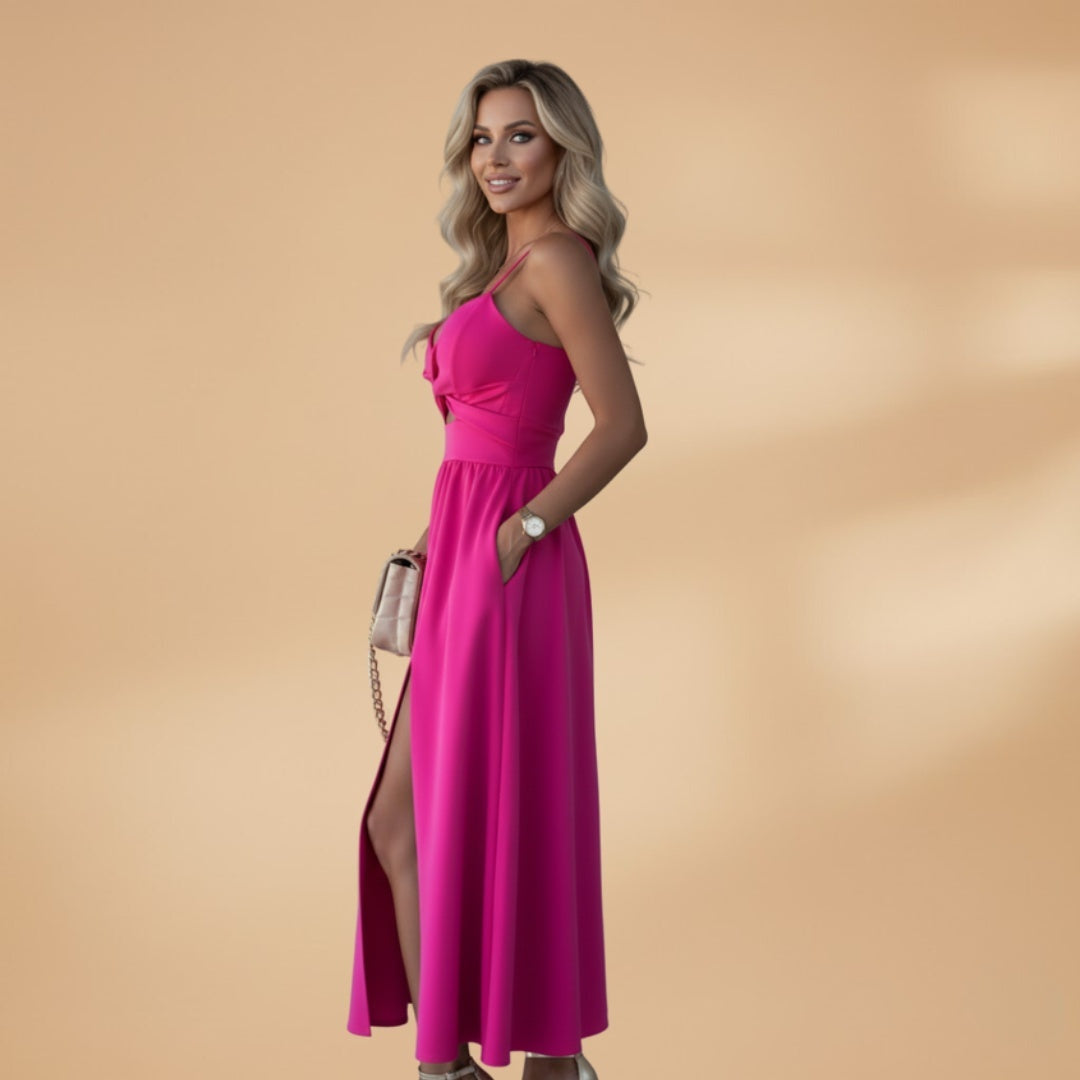 Inês | Vestido Midi Alças Mulher Decote V