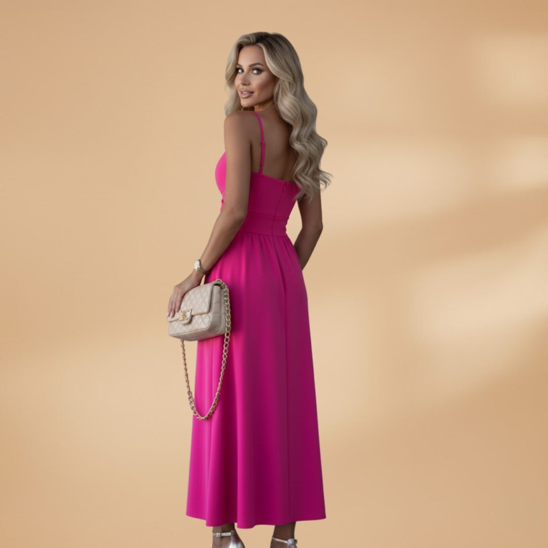 Inês | Vestido Midi Alças Mulher Decote V
