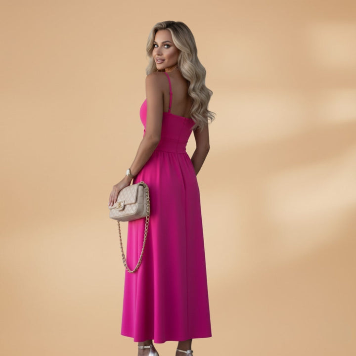 Inês | Vestido Midi Alças Mulher Decote V