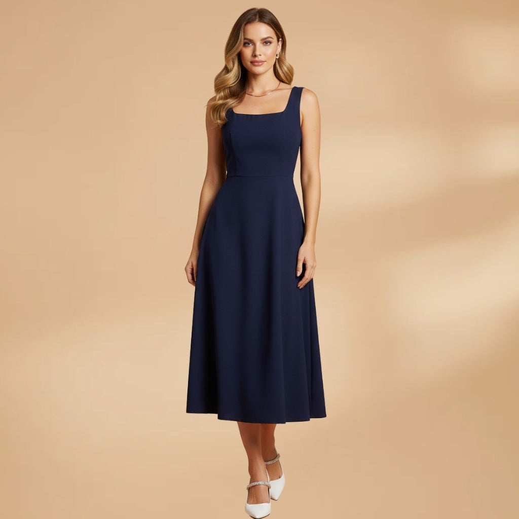 Vanessa | Vestido Midi Alças Mulher Elegante
