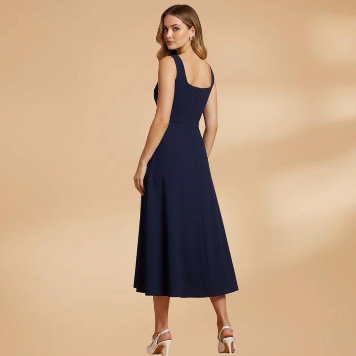 Vanessa | Vestido Midi Alças Mulher Elegante