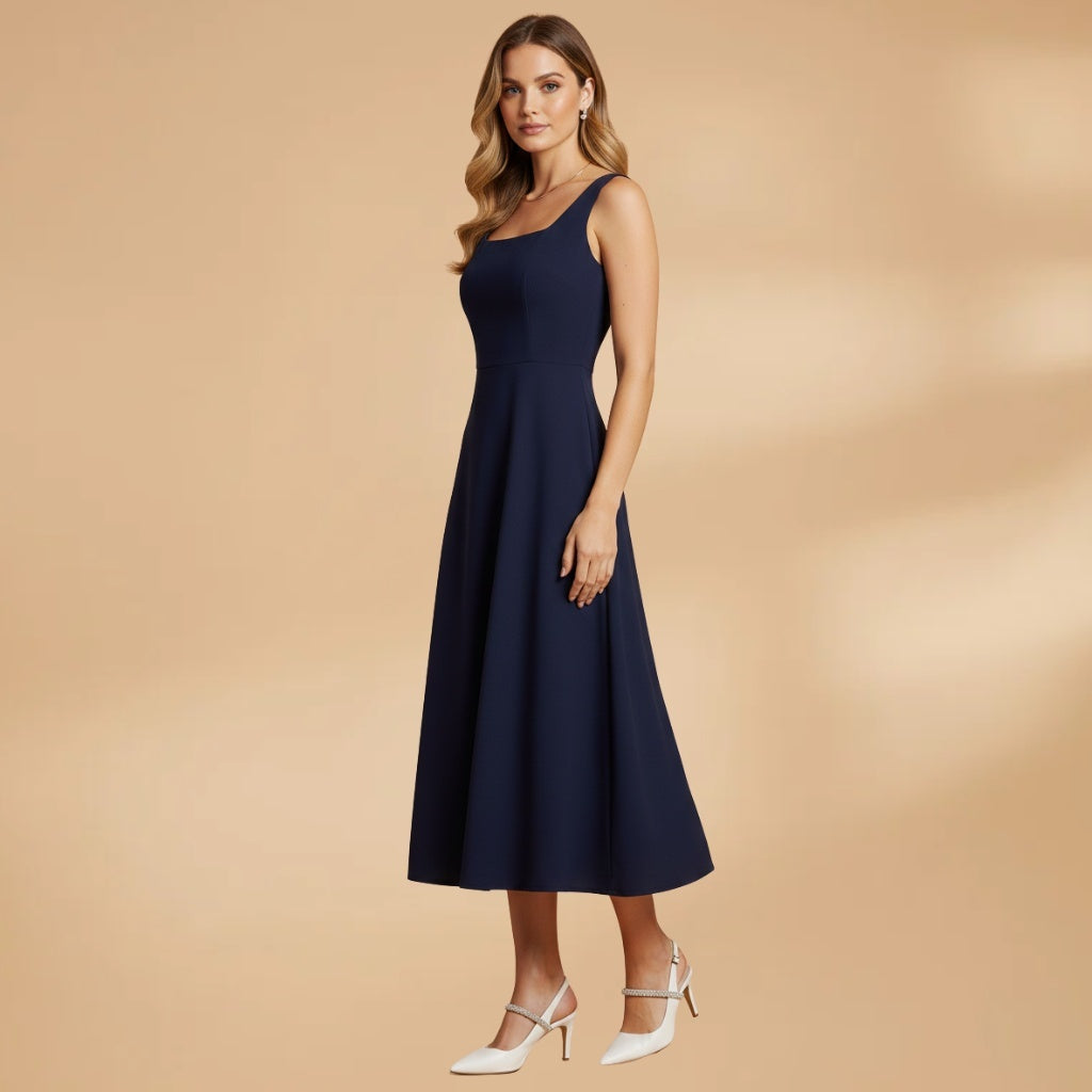 Vanessa | Vestido Midi Alças Mulher Elegante