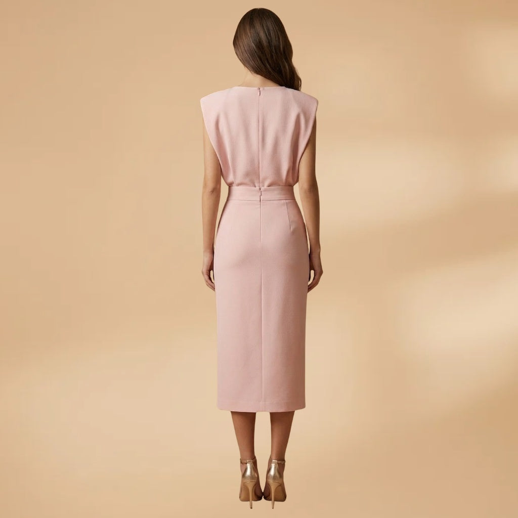 Sofia | Vestido Midi Botões Mulher Sem Mangas