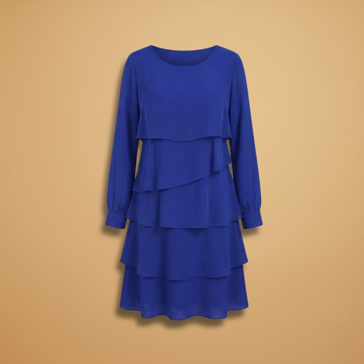 Carla | Vestido Midi Camadas Mulher Manga Comprida