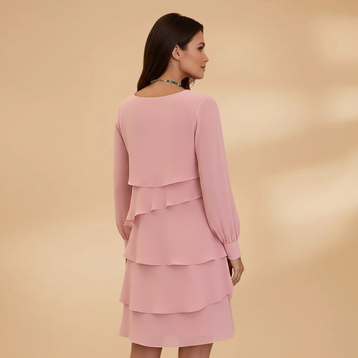 Violeta | Vestido Midi Camadas Mulher Manga Comprida