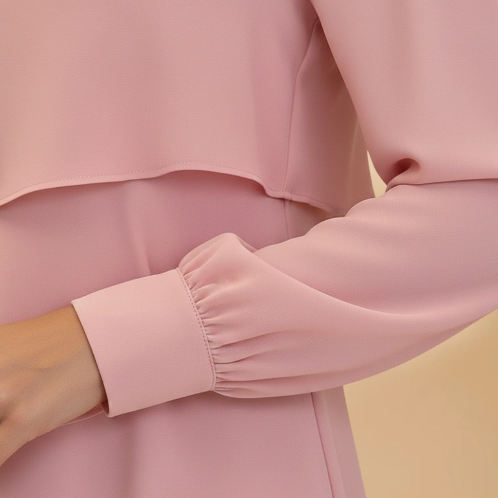 Violeta | Vestido Midi Camadas Mulher Manga Comprida