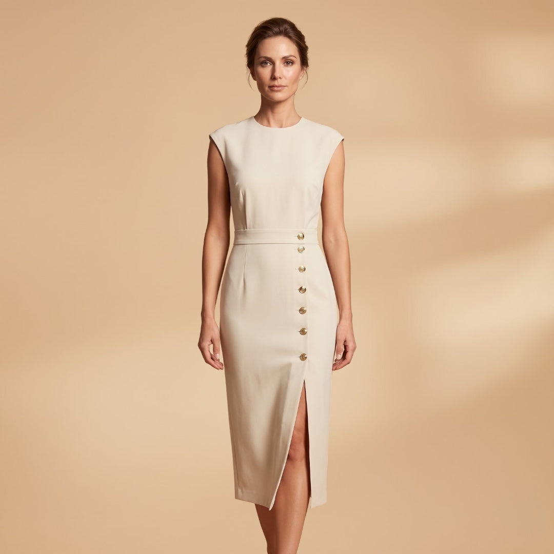 Alexandra | Vestido Midi Camiseiro Mulher Botões