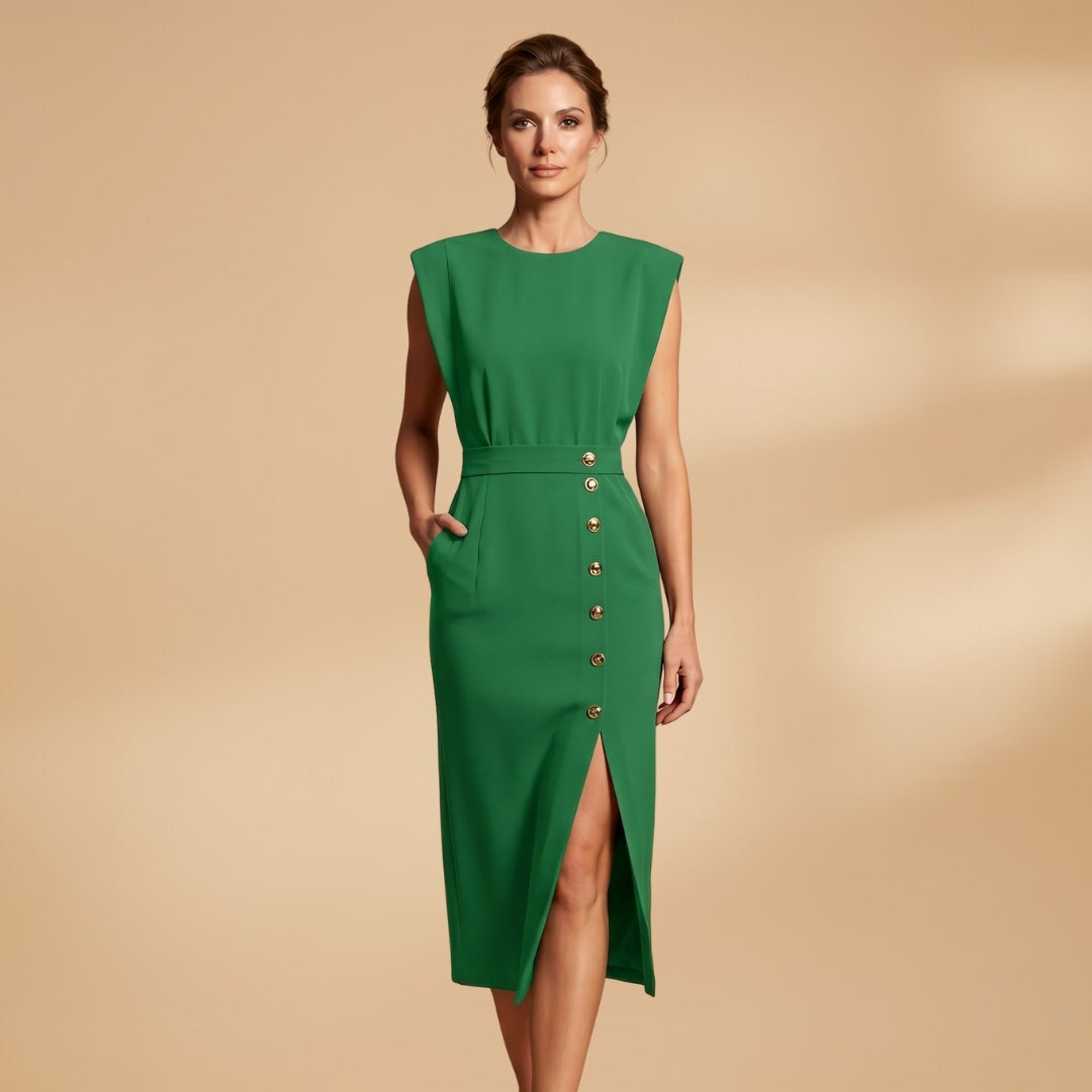 Alexandra | Vestido Midi Camiseiro Mulher Botões