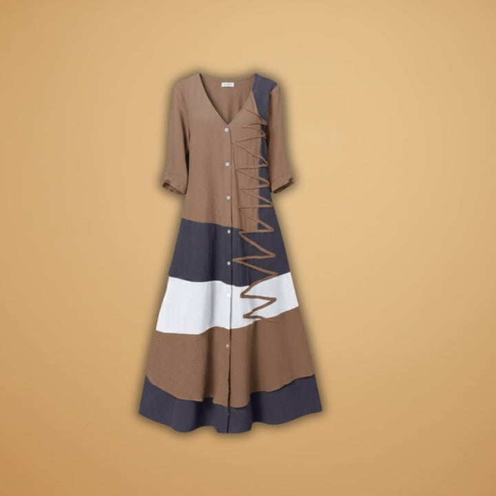 Margarida | Vestido Midi Camiseiro Mulher Faixas Laterais