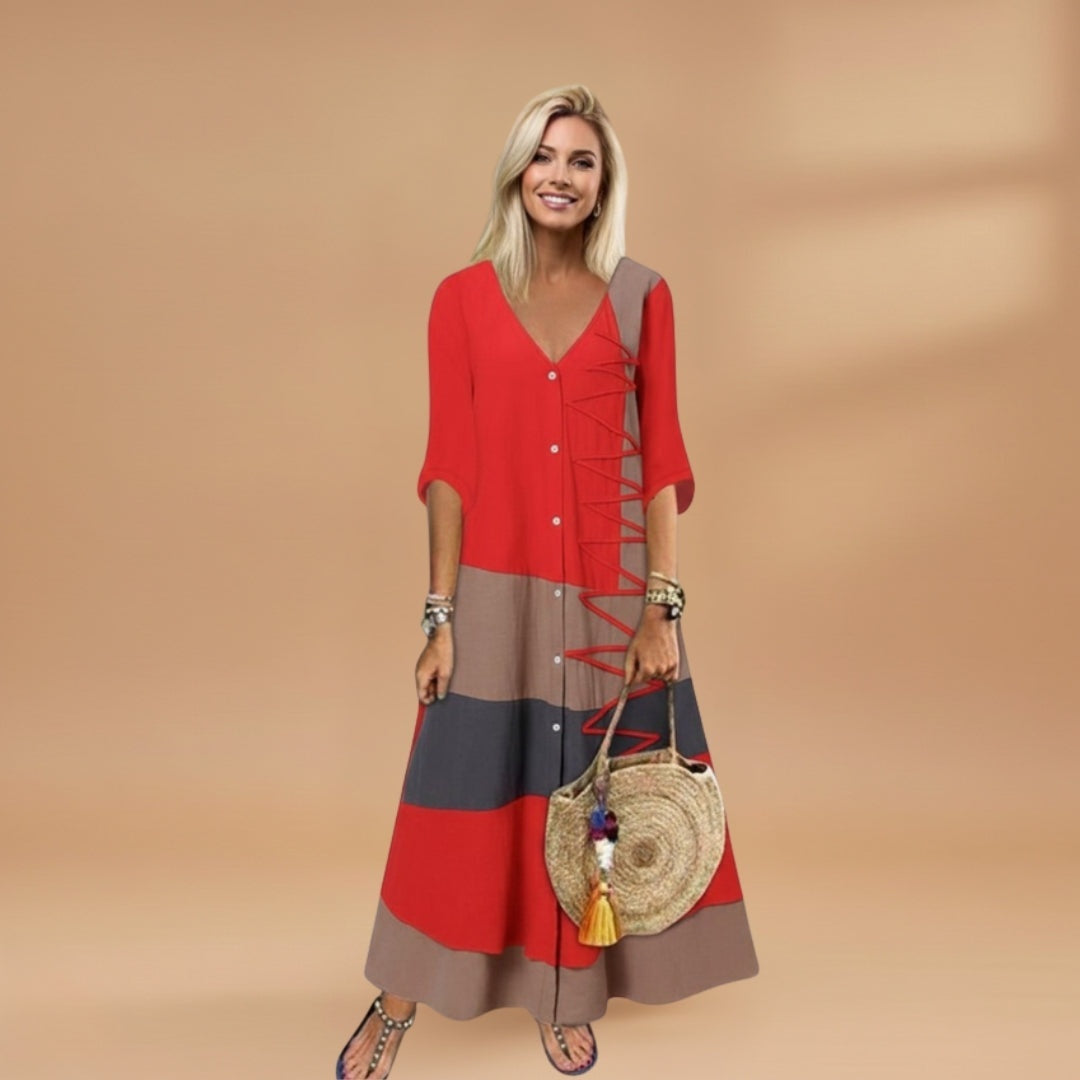 Margarida | Vestido Midi Camiseiro Mulher Faixas Laterais