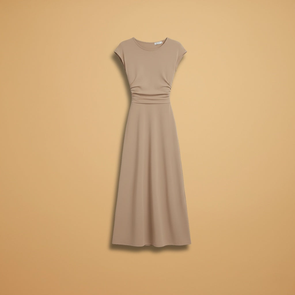 Mariana | Vestido Midi Cintura Alta Mulher Saia Fluida