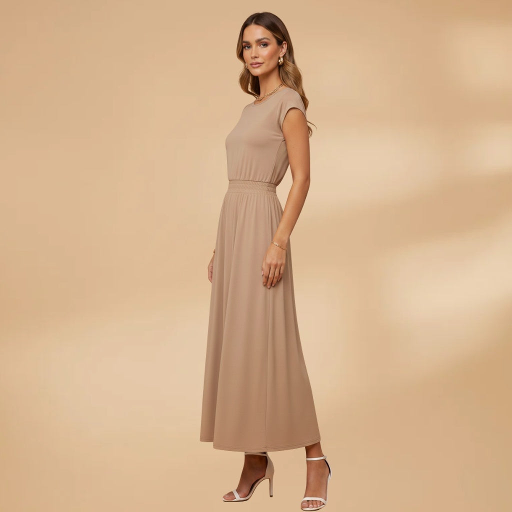 Mariana | Vestido Midi Cintura Alta Mulher Saia Fluida
