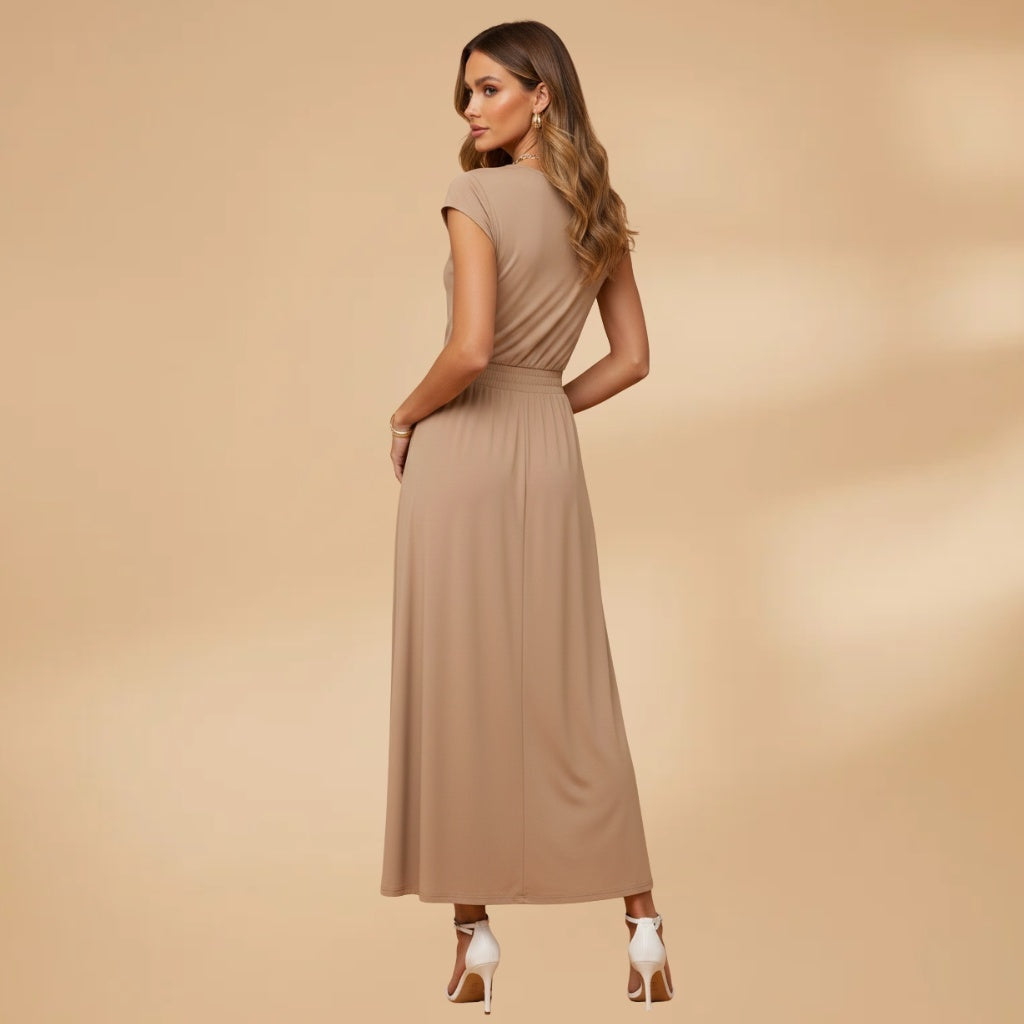 Mariana | Vestido Midi Cintura Alta Mulher Saia Fluida