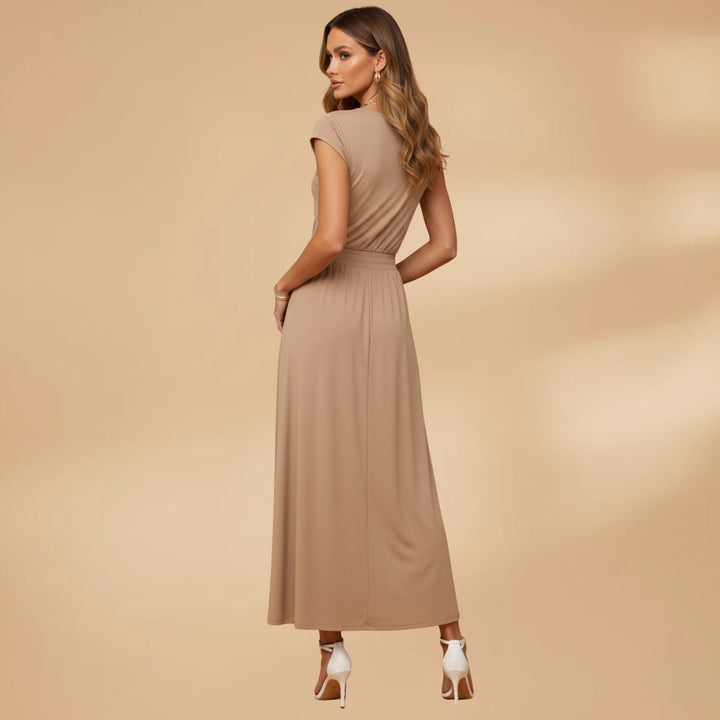 Mariana | Vestido Midi Cintura Alta Mulher Saia Fluida